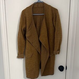 Women's Tan Open Front Cardigan Coat